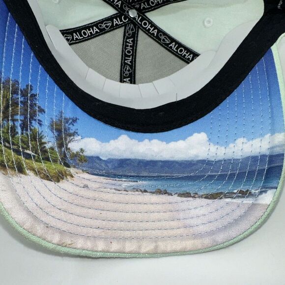 ALPHA 808 Maui Embroidered Snapback Woven Ball Cap Aloha Hat Mint Green - Picture 10 of 10